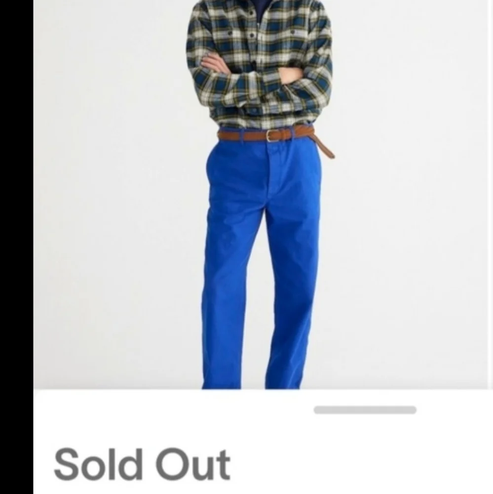 Wallace & Barnes X J. Crew Mens Military Camp Slub Pants 36/32 Blue NWT $98